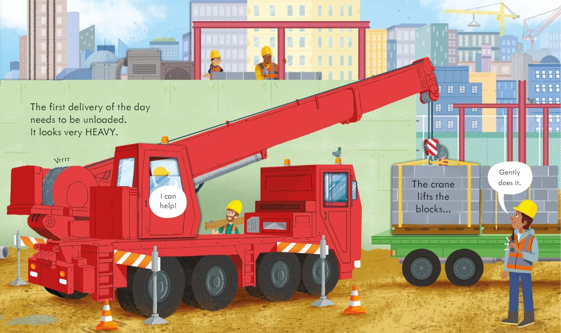 Carte pentru copii, Usborne, Peep Inside How a Crane Works, 3+ ani