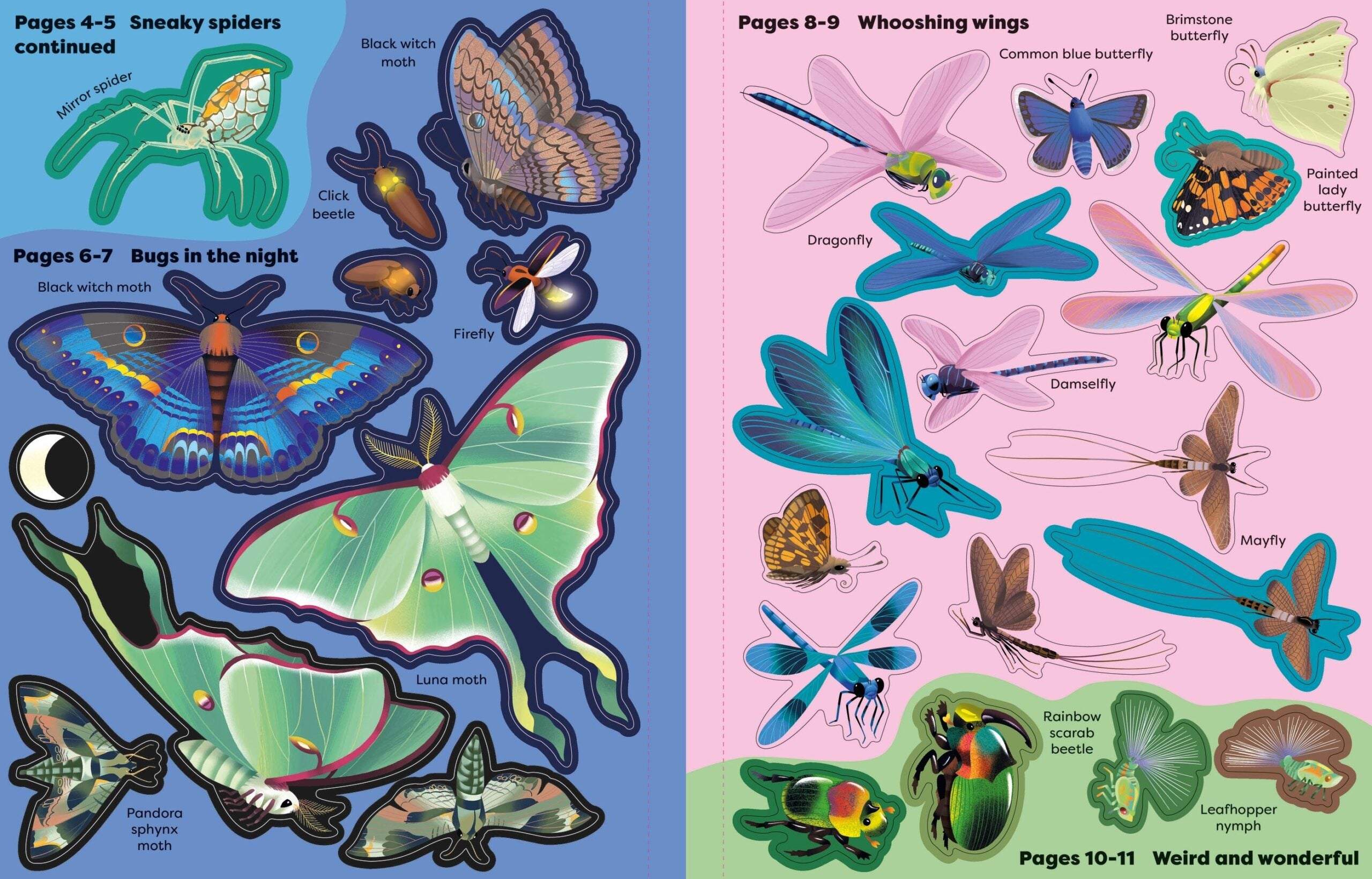 Carte pentru copii, Usborne, Big Sticker Book Bugs, 5+ ani