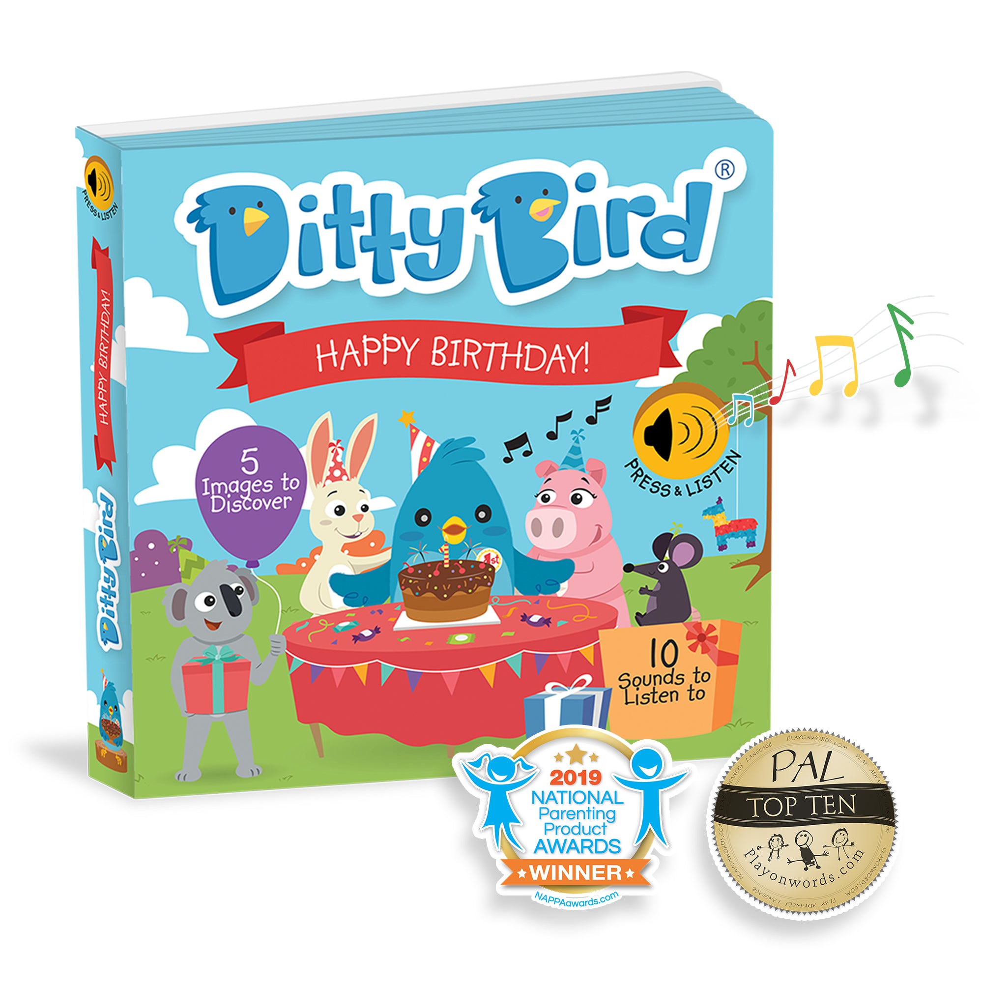 Carte pentru copii, Ditty Bird, Happy Birthday, 6+ luni