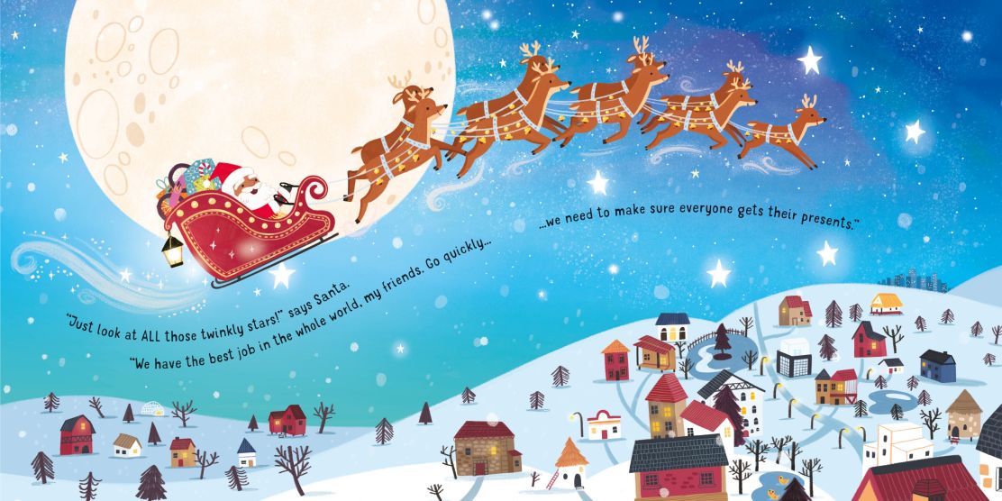 Carte pentru copii, Usborne, Twinkly Twinkly Santa's Sleigh Ride, 6+ luni
