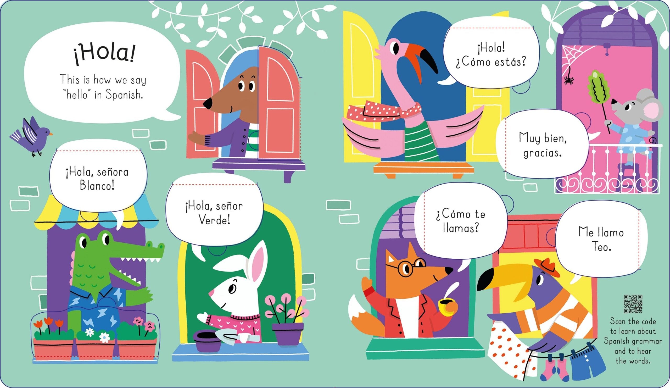 Carte pentru copii, Usborne, Lift-the-flap First Spanish, 4+ ani