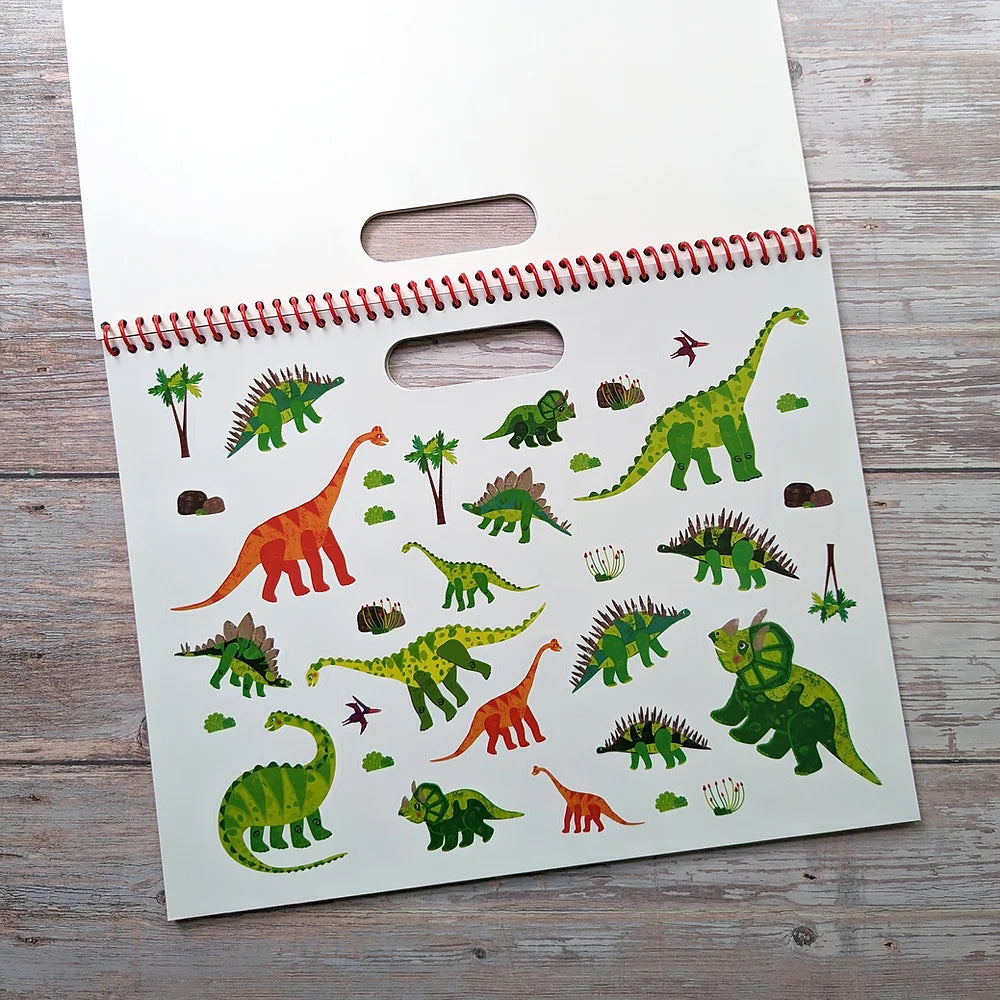 Carte cu stickere - never-ending sticker- Dino