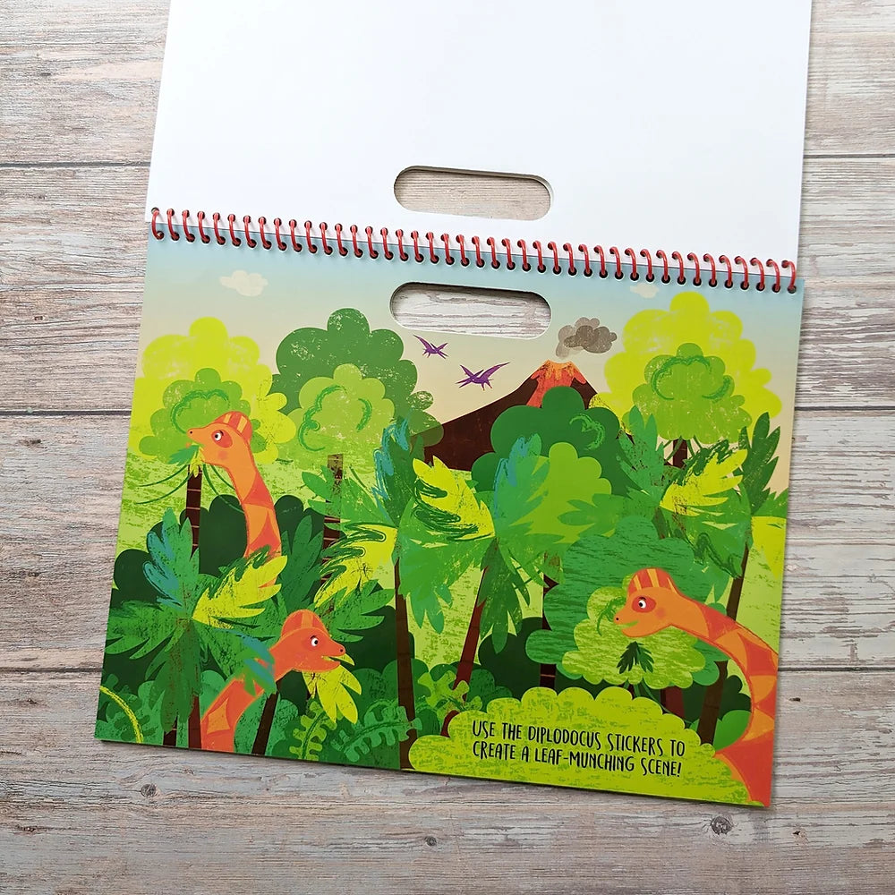 Carte cu stickere - never-ending sticker- Dino