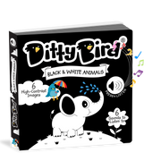 Carte pentru copii, Ditty Bird, Black and White Animals, 6+ luni