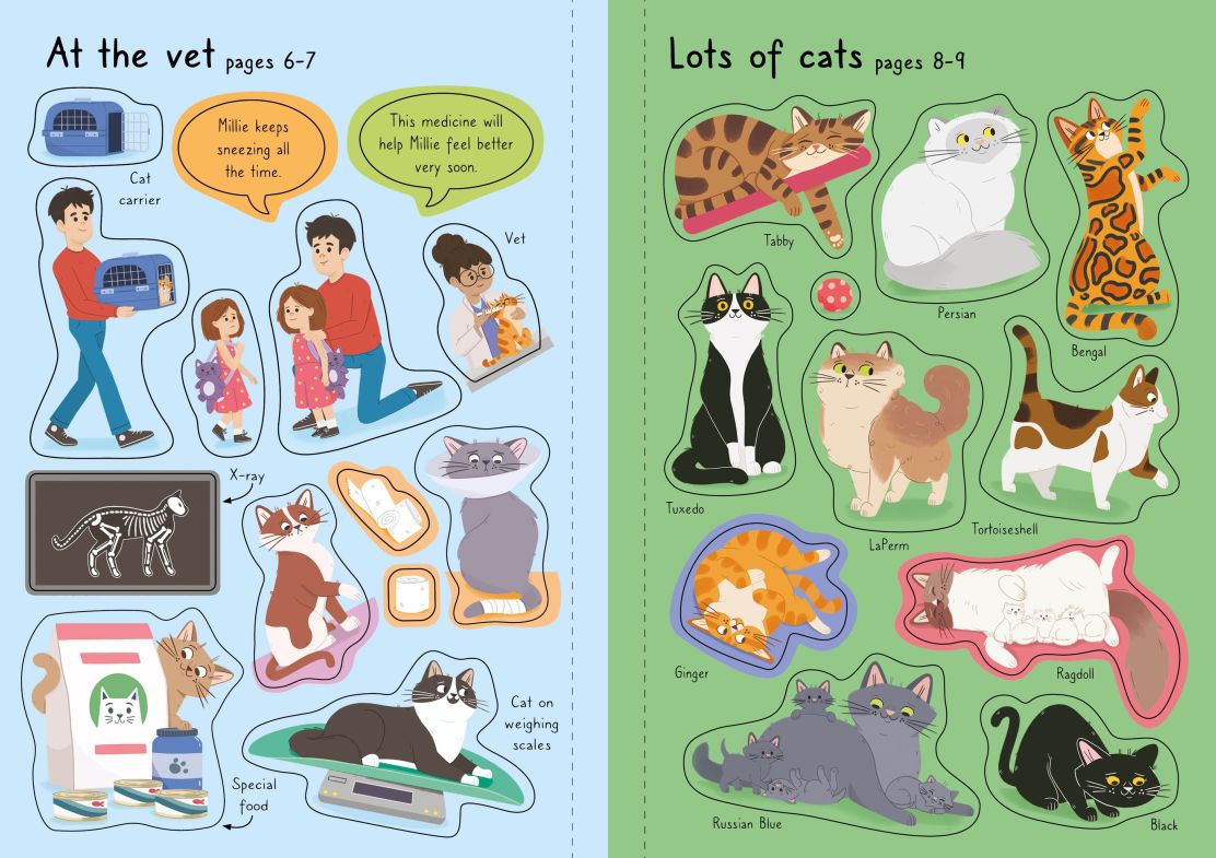 Carte pentru copii, Usborne, Little First Stickers Cats and Kittens, 3+ ani