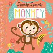 Carte pentru copii, NPP, Squishy Squeaky Monkey - Children's Silicone Board Book, 1+ ani