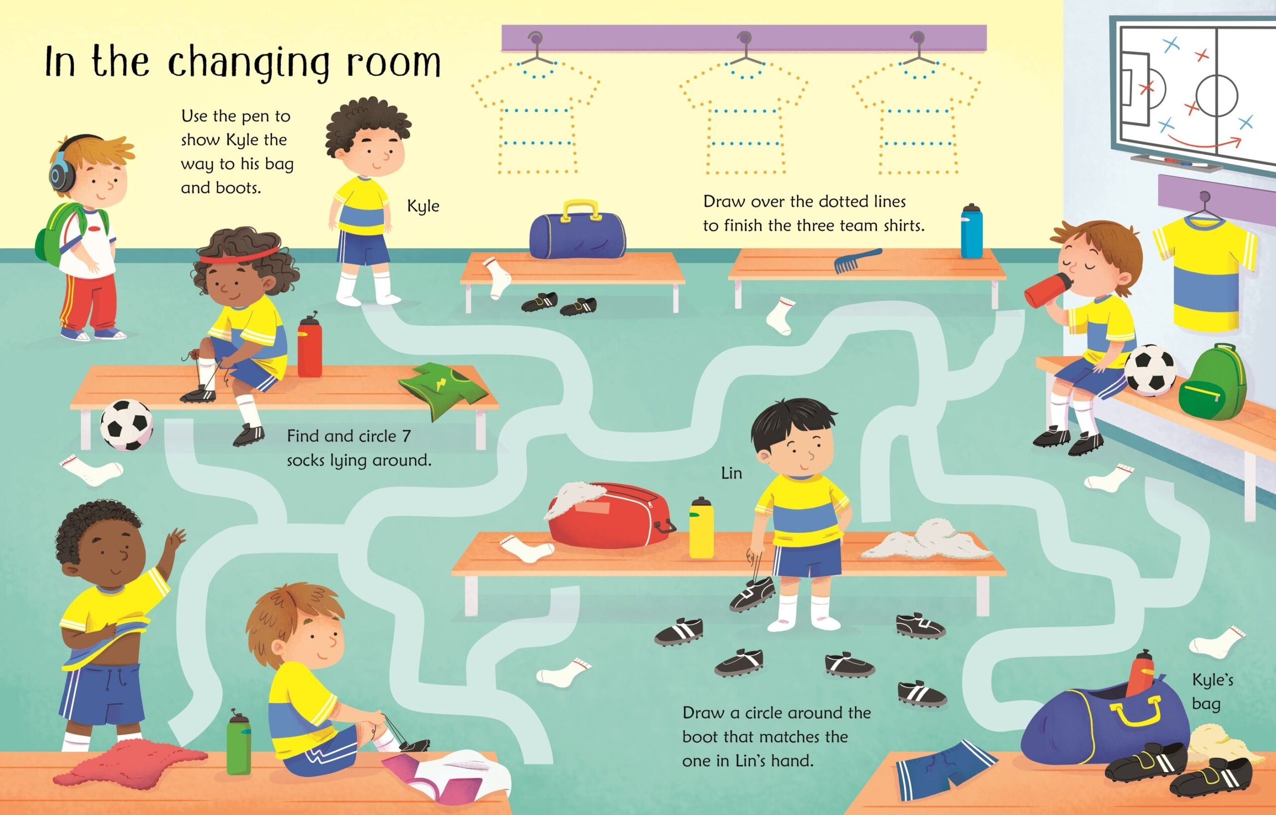 Carte pentru copii, Usborne, Wipe-Clean Football Activities, 3+ ani