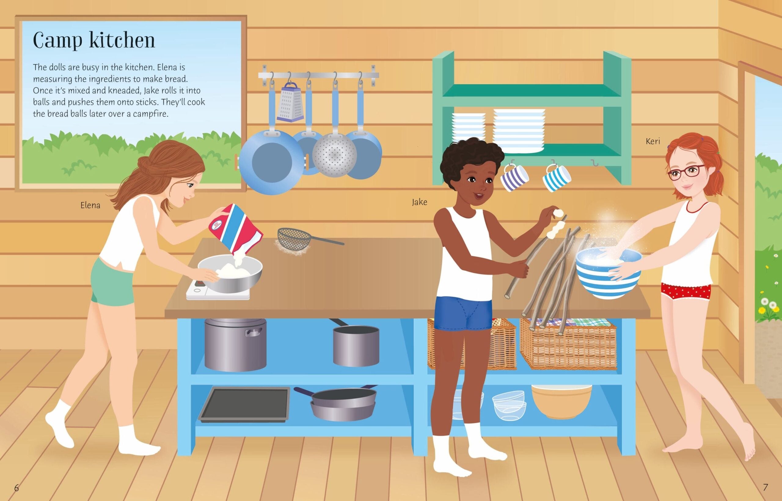 Carte pentru copii, Usborne, Sticker Dolly Dressing Summer Camp, 5+ ani