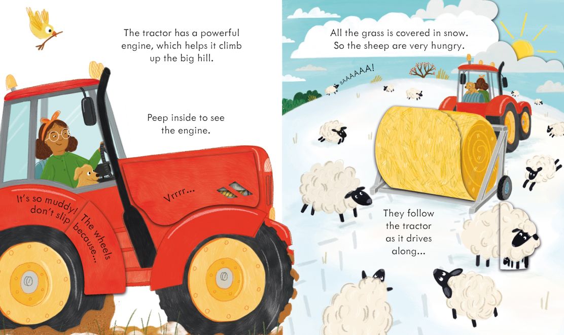 Carte pentru copii, Usborne, Peep Inside How a Tractor Works, 3+ ani