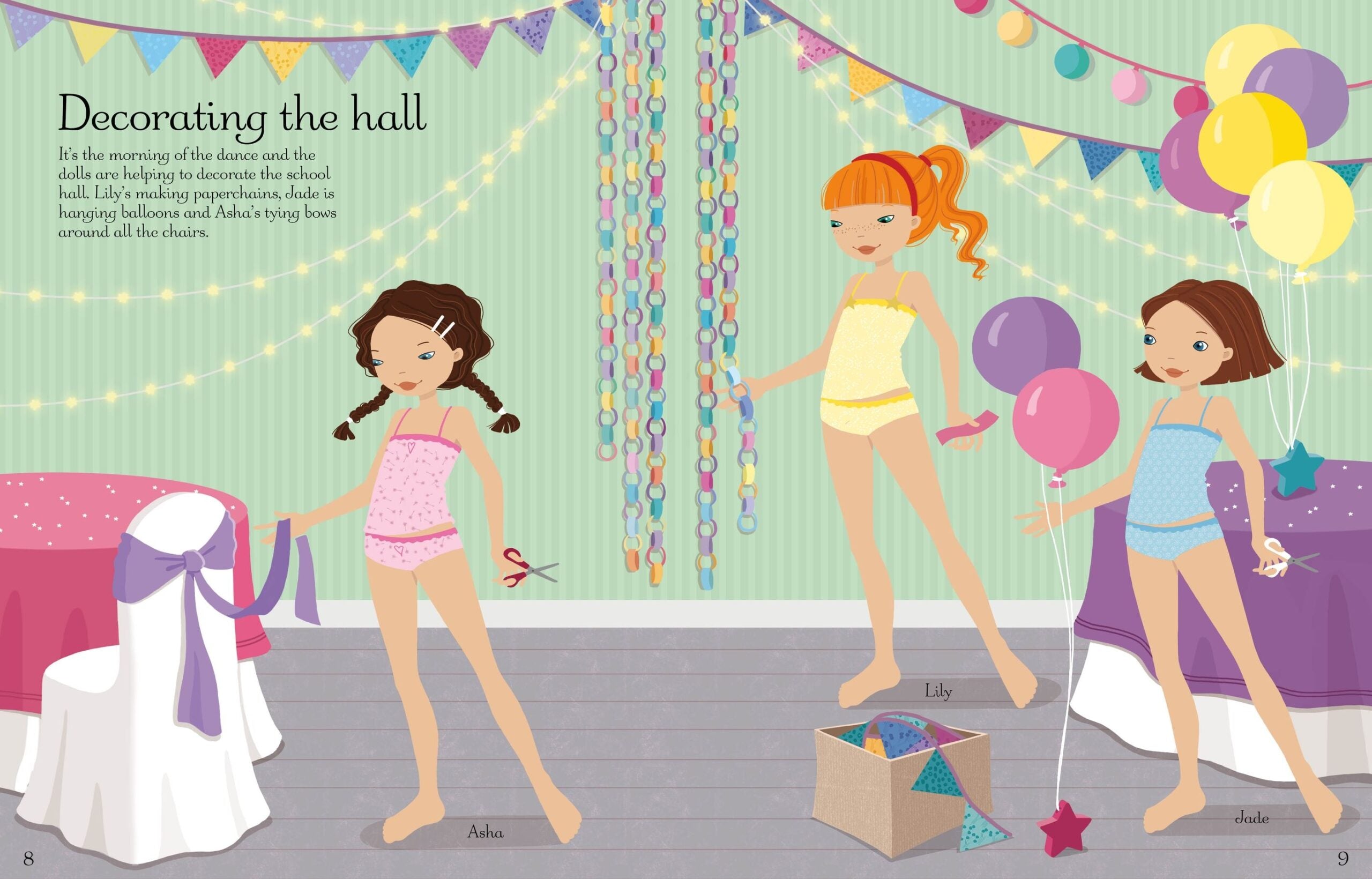 Carte pentru copii, Usborne, Sticker Dolly Dressing School Dance, 5+ ani