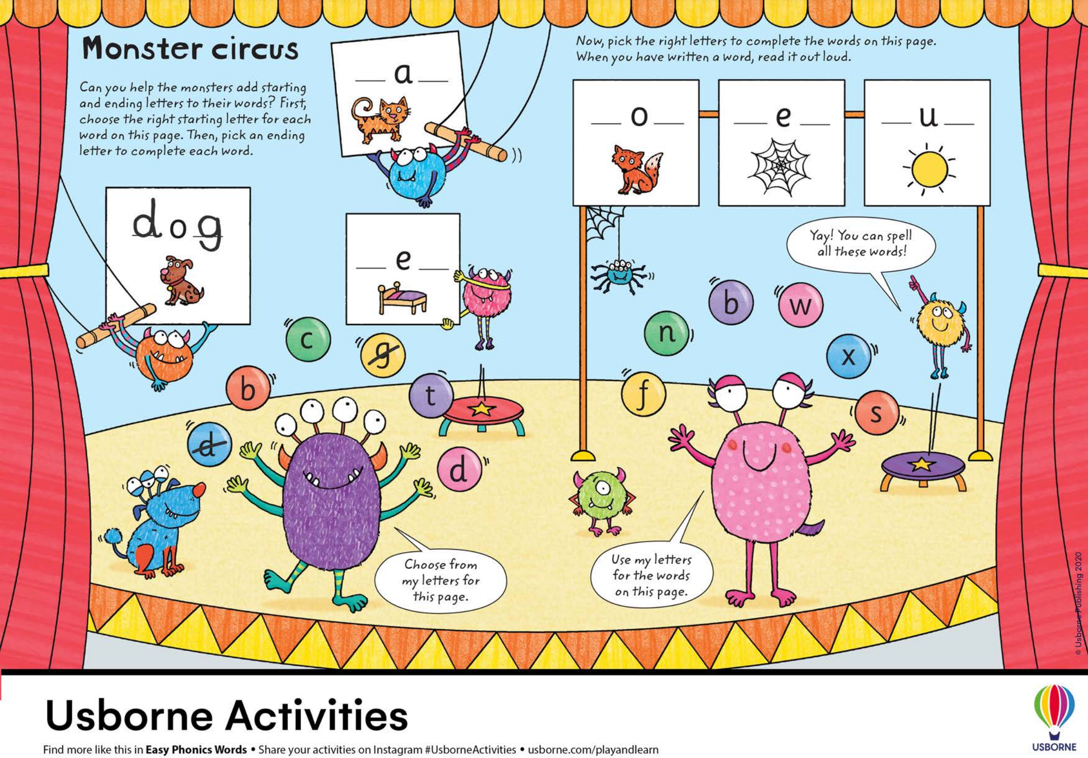 Carte pentru copii, Usborne, Easy Phonic Words, 4+ ani