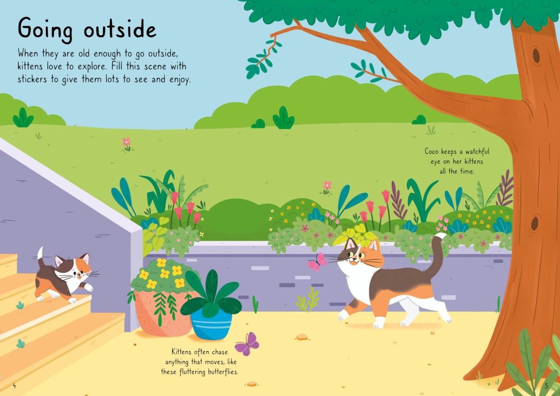 Carte pentru copii, Usborne, Little First Stickers Cats and Kittens, 3+ ani