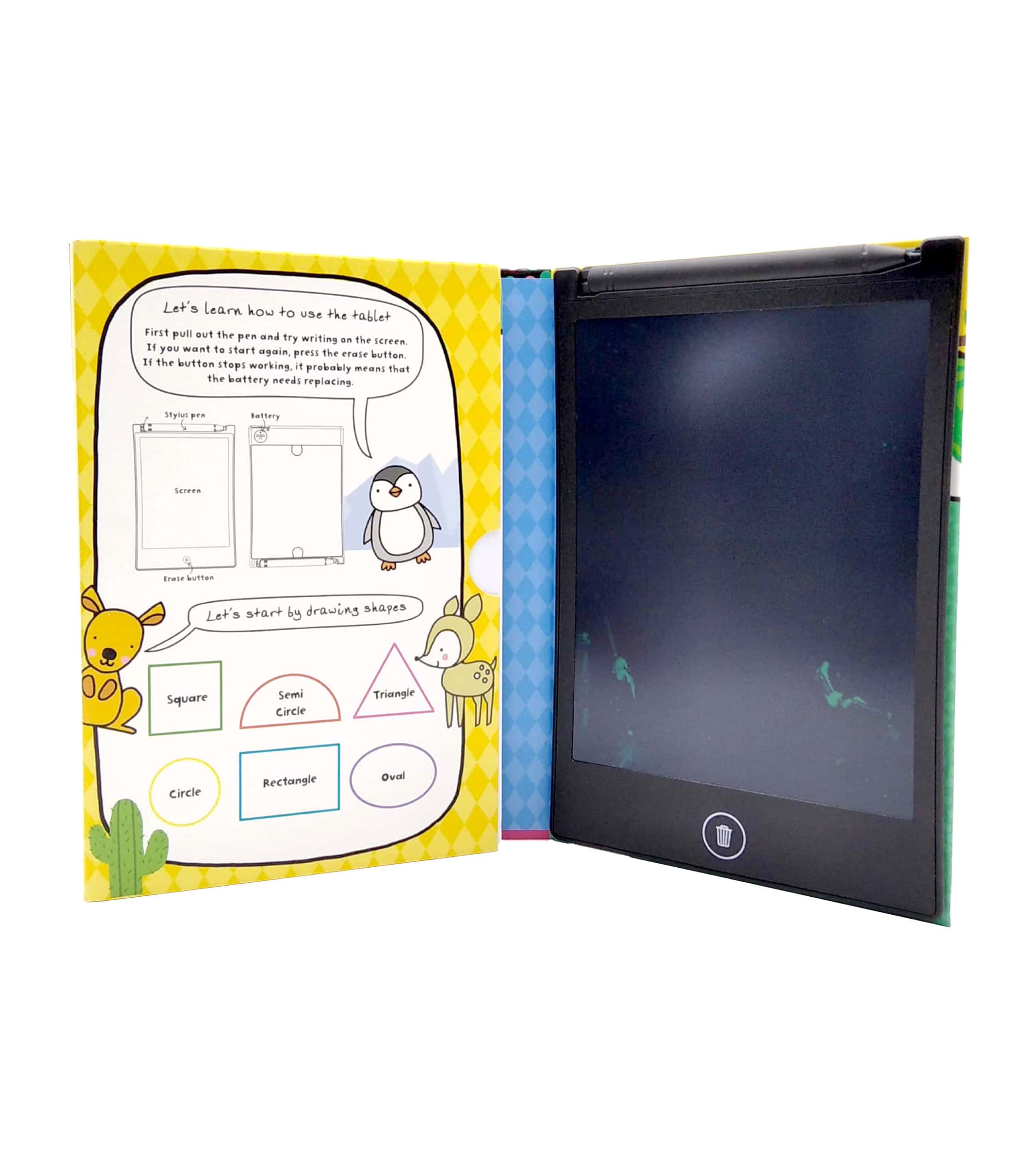 Tableta LCD pentru scris si colorat & 20 de carduri ilustrate - Baby animals