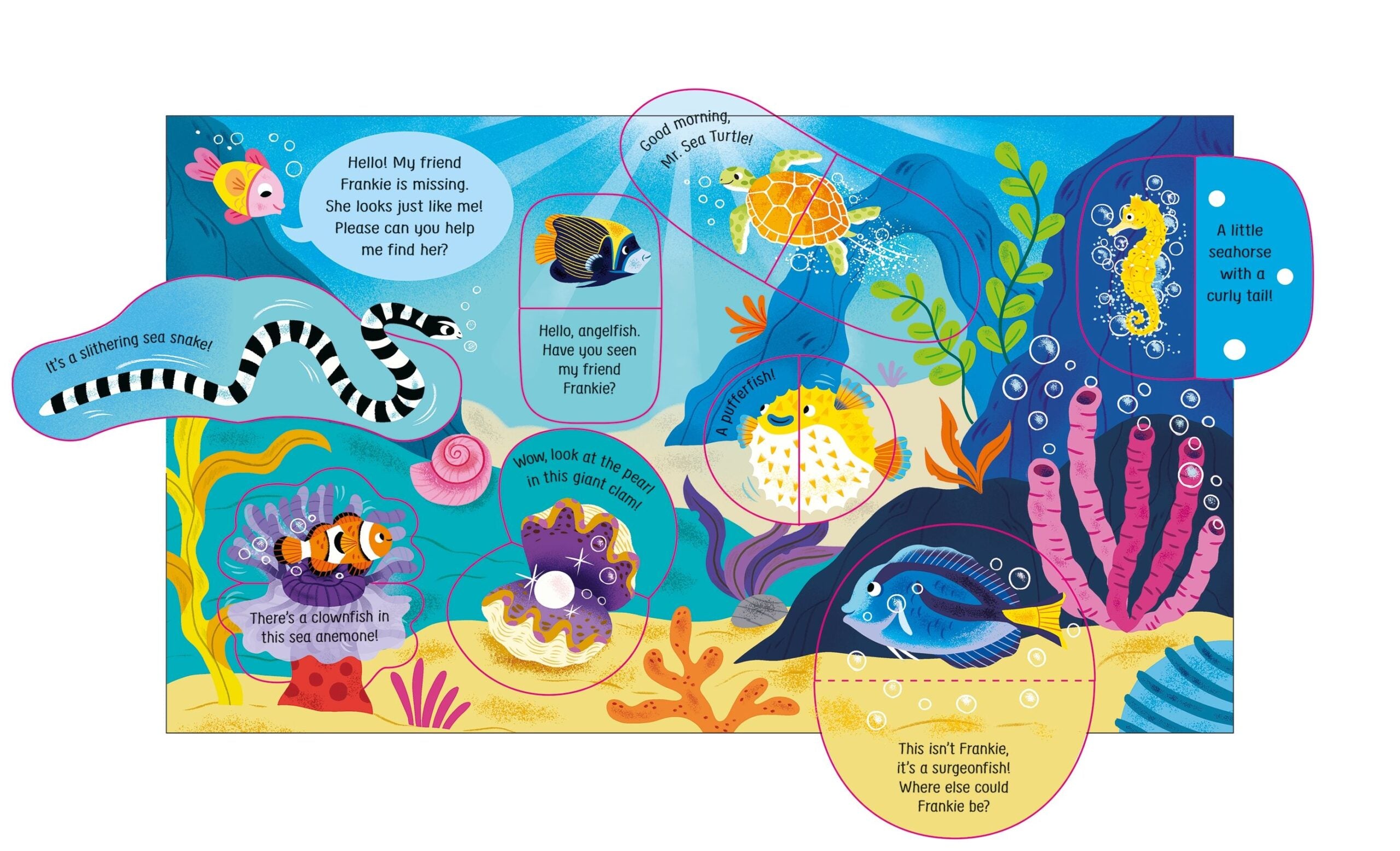 Carte pentru copii, Usborne, My First Lift-the-Flap Spot and Say Under the Sea, 2+ ani