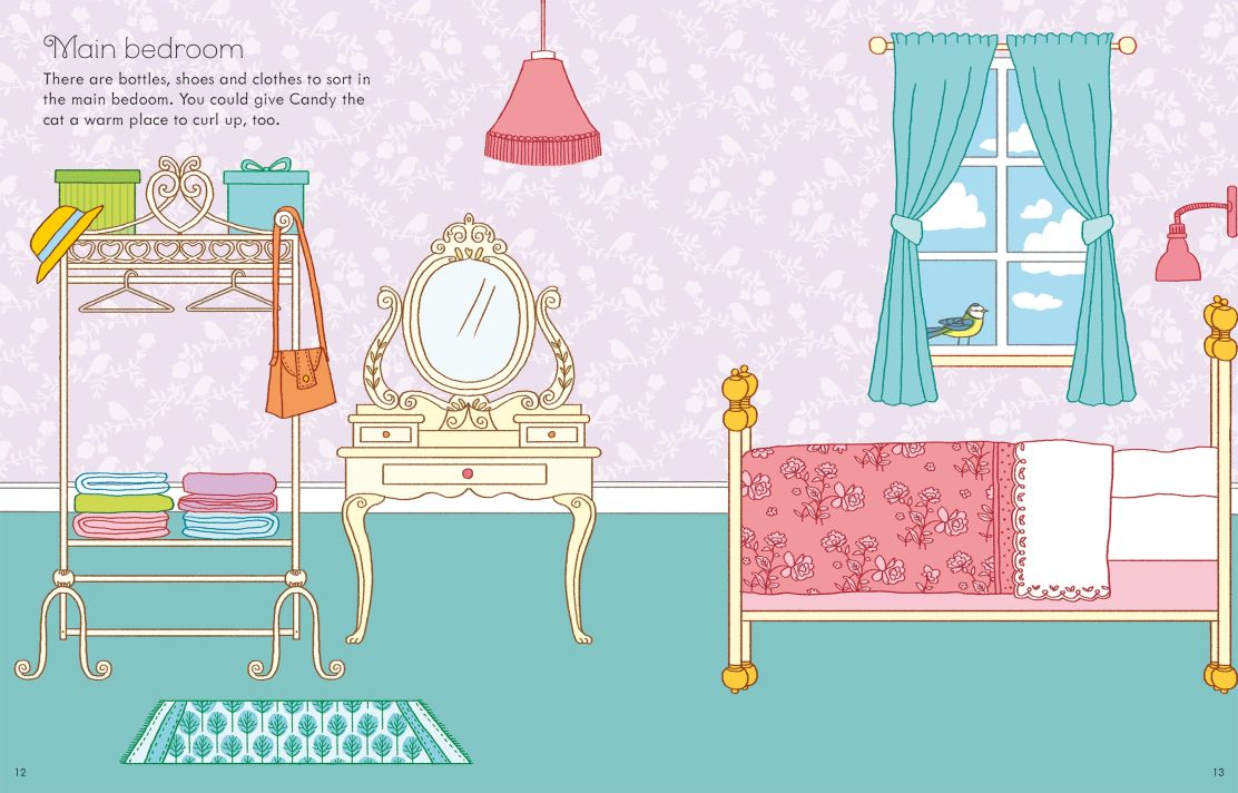 Carte pentru copii, Usborne, First Sticker Book Doll's House, 3+ ani