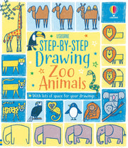 Carte pentru copii, Usborne, Step-by-step Drawing Zoo Animals, 4+ ani