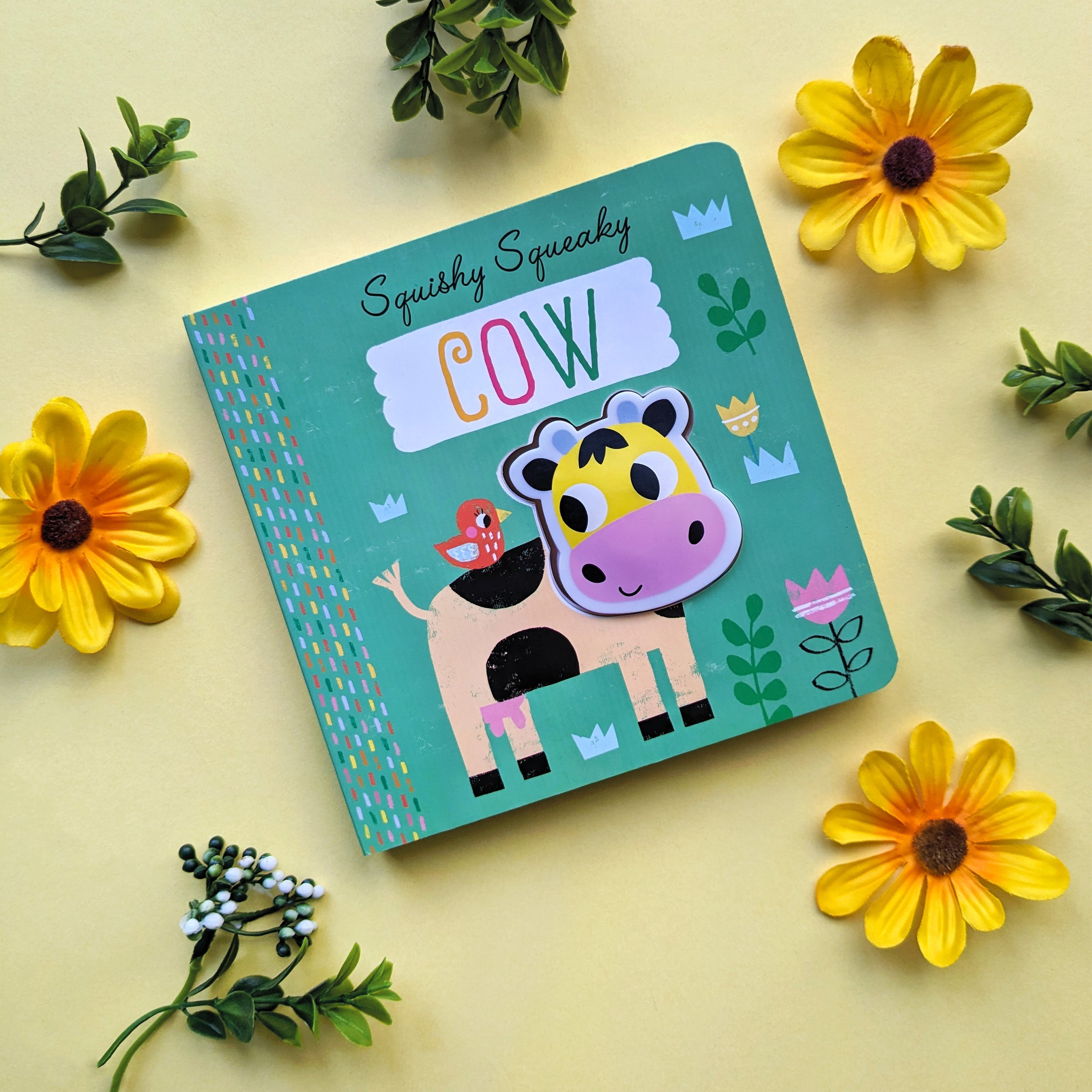 Carte pentru copii, NPP, Squishy Squeaky Cow - Children's Silicone Board Book, 1+ ani