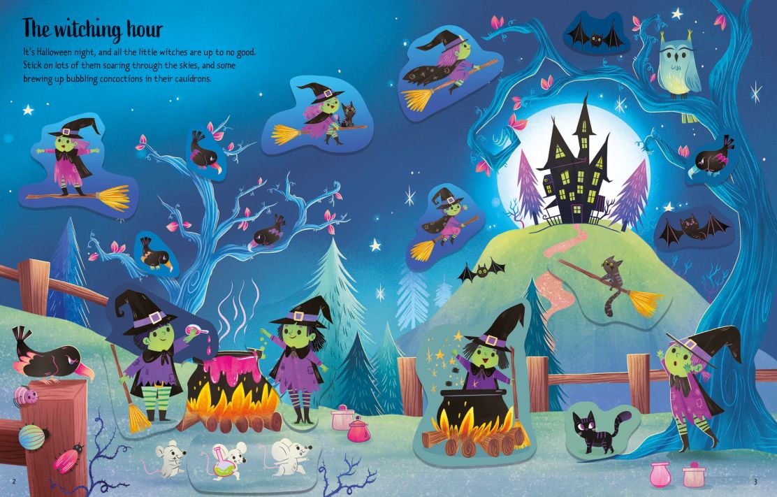 Carte pentru copii, Usborne, First Sticker Book Halloween, 3+ ani