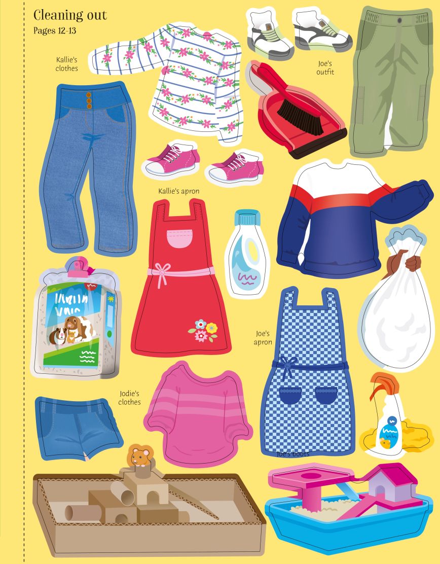 Carte pentru copii, Usborne, Sticker Dolly Dressing Pets, 5+ ani