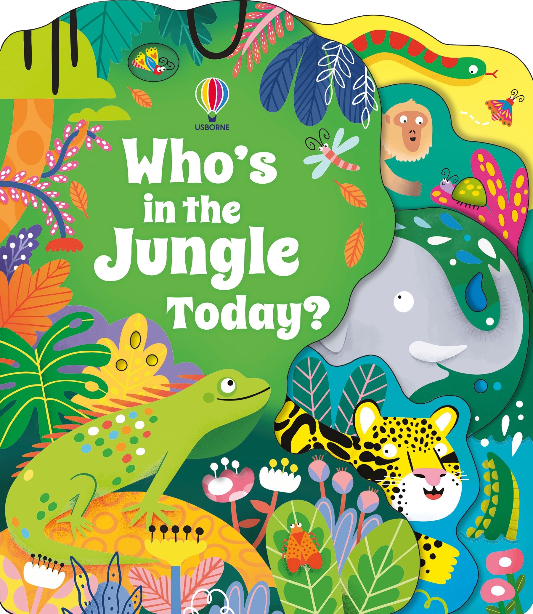 Carte cu clapete - Cine este in jungla astazi?, Usborne, + 3 ani