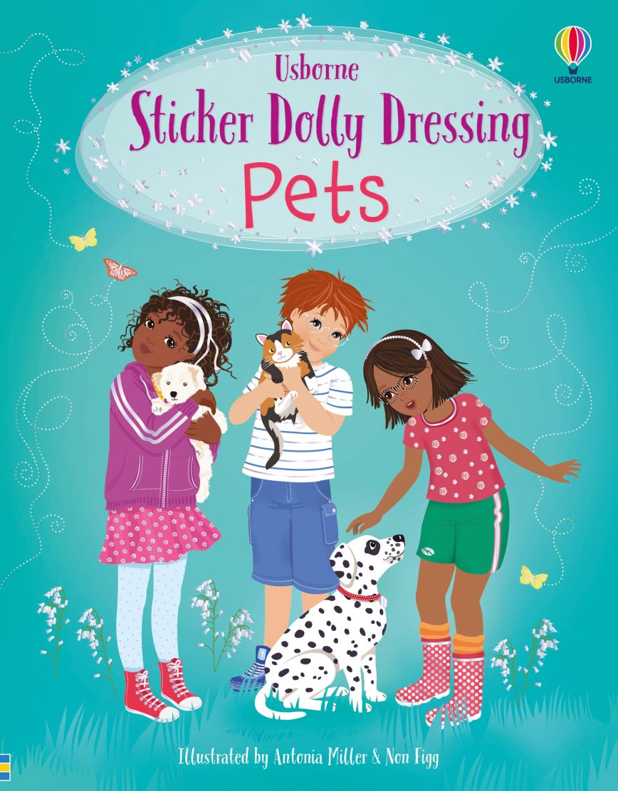 Carte pentru copii, Usborne, Sticker Dolly Dressing Pets, 5+ ani