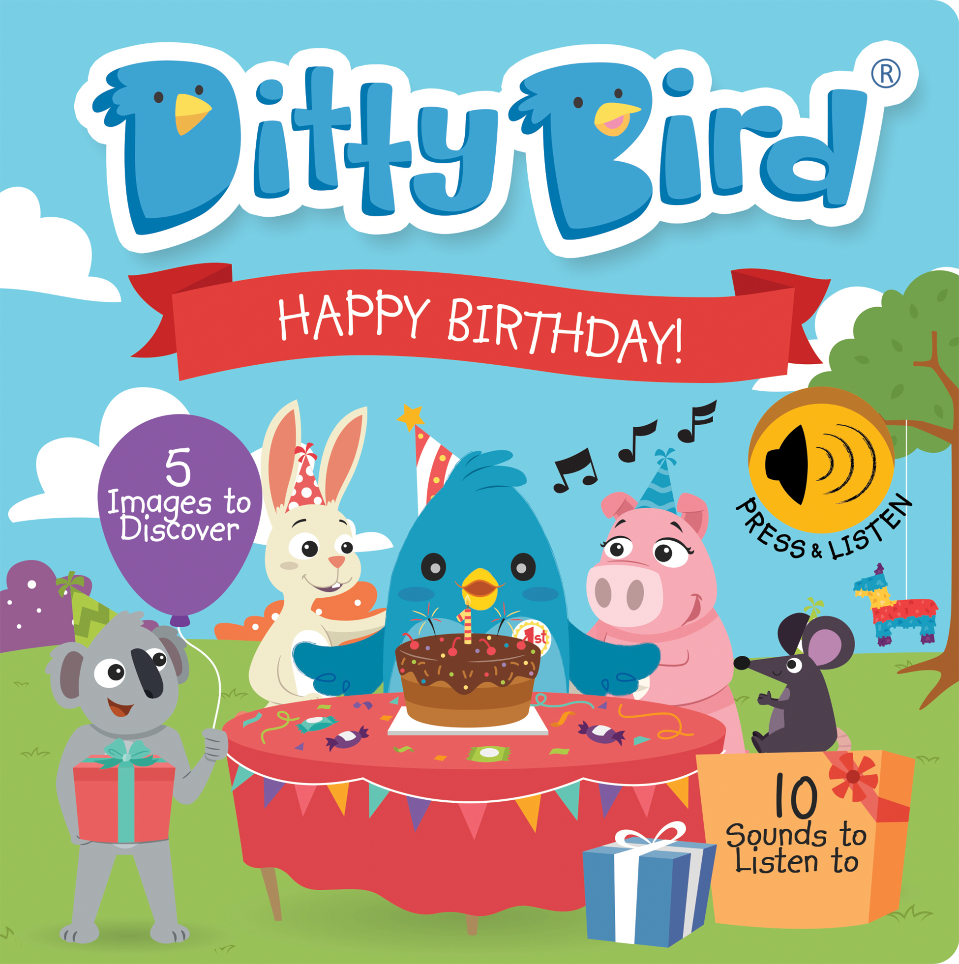 Carte pentru copii, Ditty Bird, Happy Birthday, 6+ luni