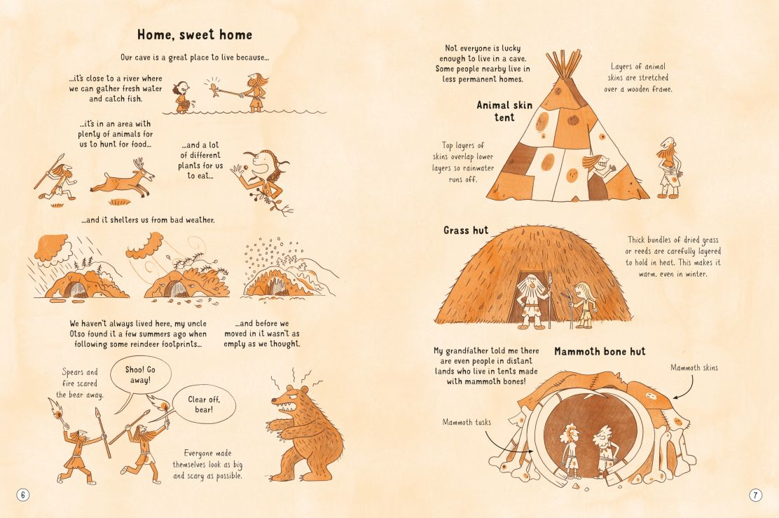 Carte pentru copii, Usborne, 24 Hours In the Stone Age, 7+ ani