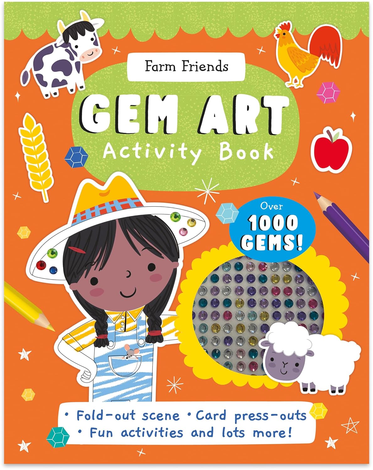 Carte pentru copii, NPP, Gem Art Activity Book: Farm Friends, 3+ ani