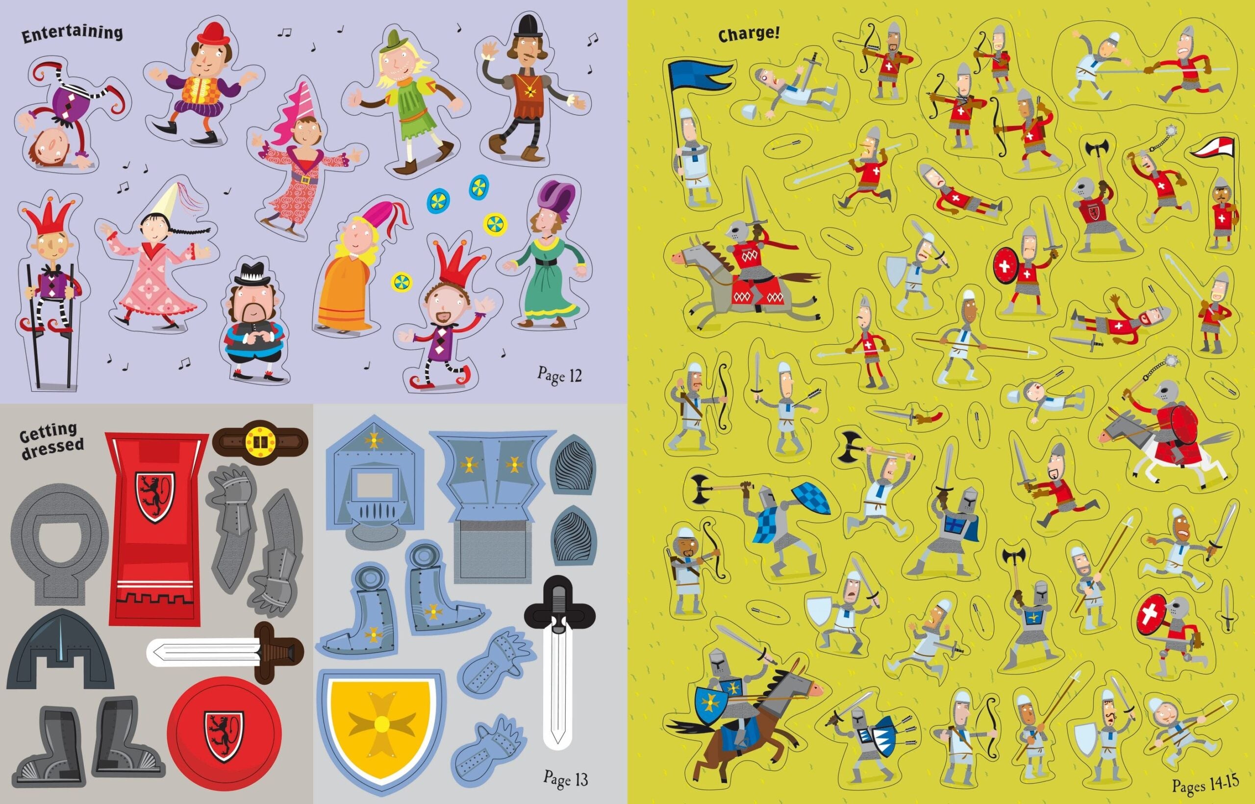 Carte pentru copii, Usborne, Knights and Castles Sticker Book, 5+ ani