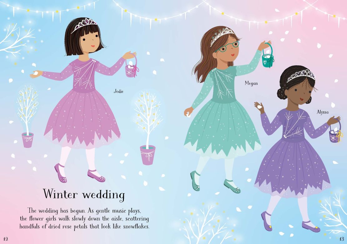 Carte pentru copii, Usborne, Little Sticker Dolly Dressing Bridesmaids, 4+ ani