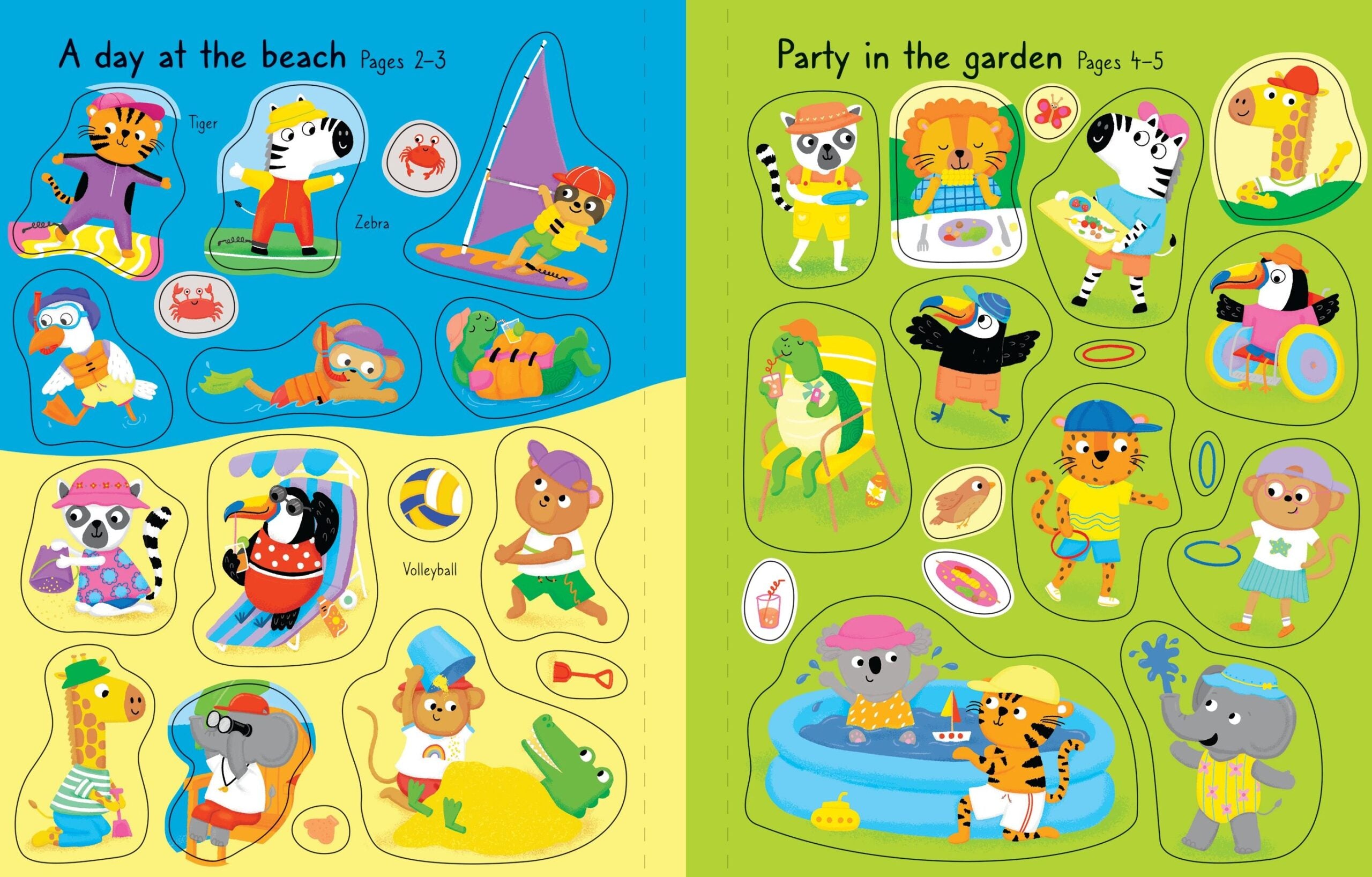 Carte pentru copii, Usborne, First Sticker Book Summer, 3+ ani