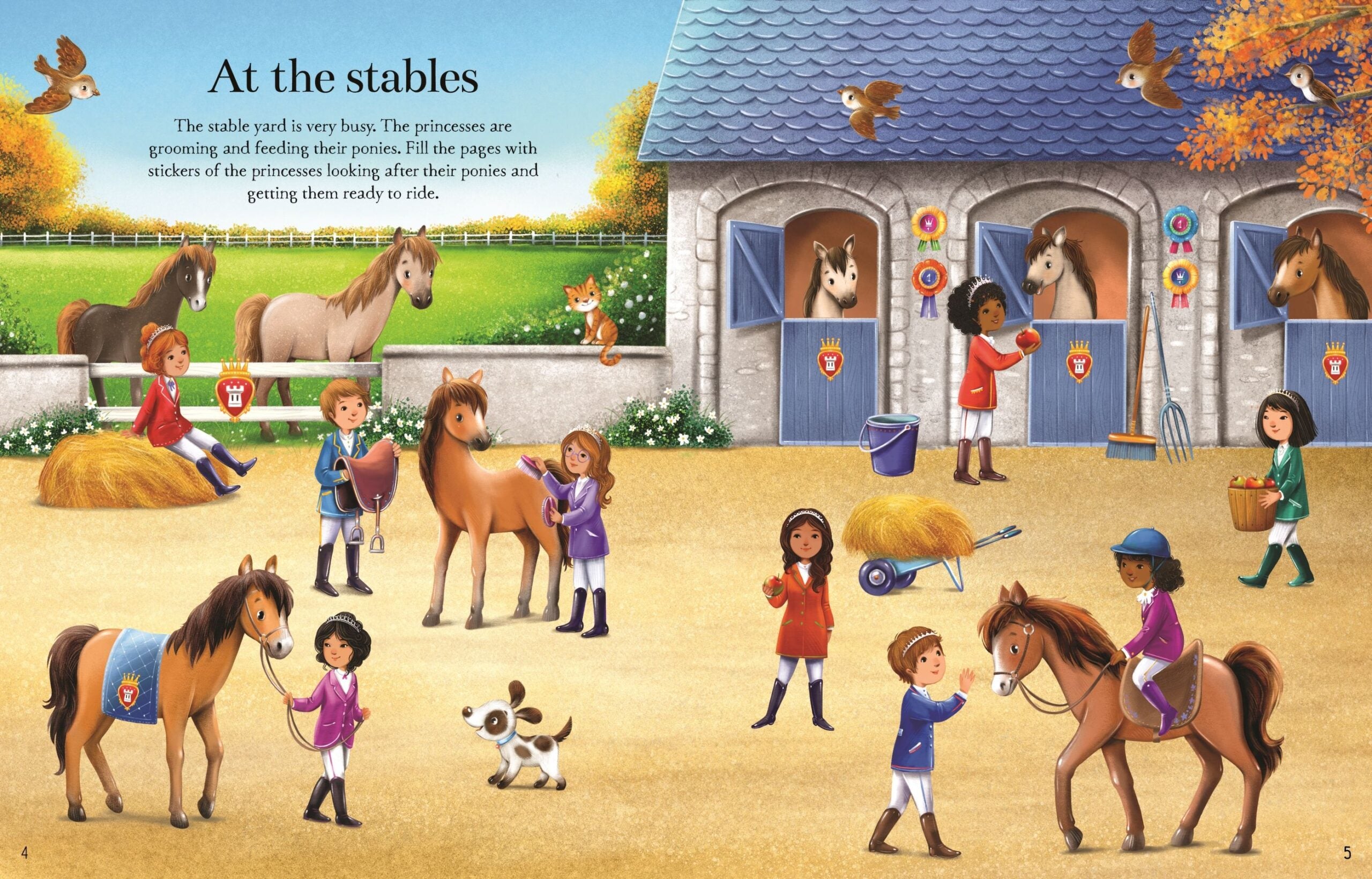 Carte cu stickere - Princesses, Usborne, + 5 ani