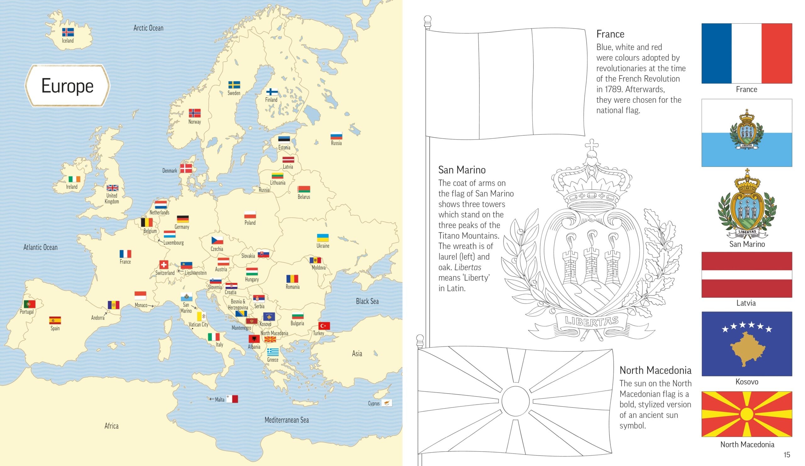 Carte pentru copii, Usborne, Flags of the World to Colour, 6+ ani