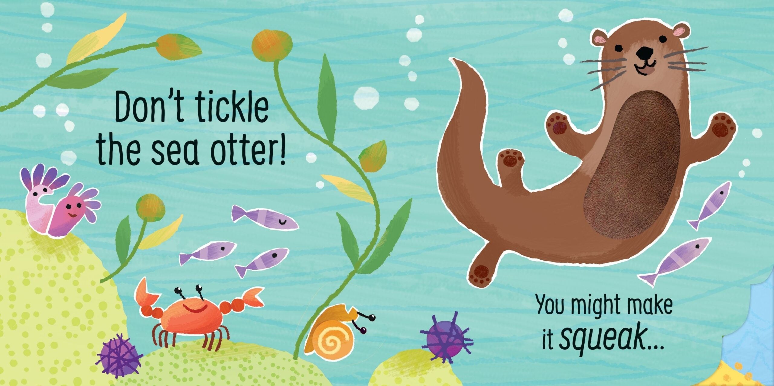 Carte cu sunete, Usborne, Don't Tickle the Dolphin!, 6+ luni