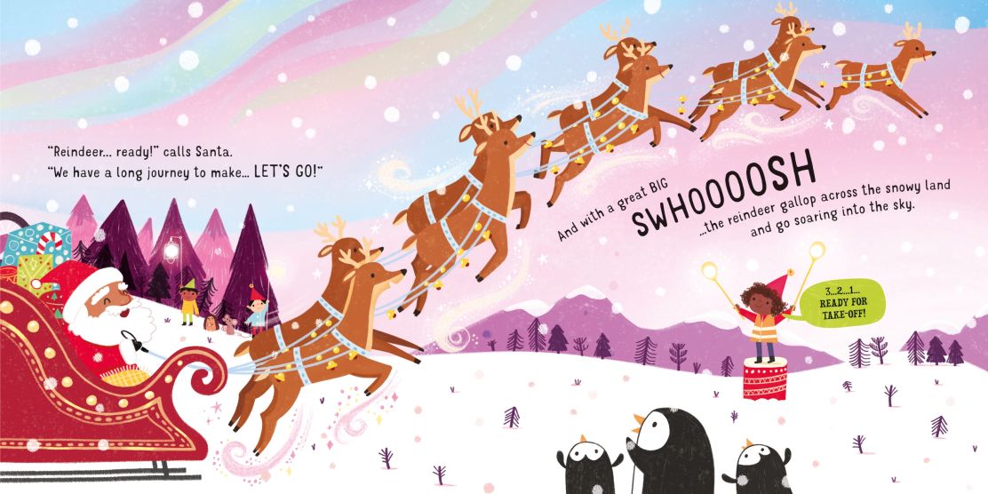 Carte pentru copii, Usborne, Twinkly Twinkly Santa's Sleigh Ride, 6+ luni