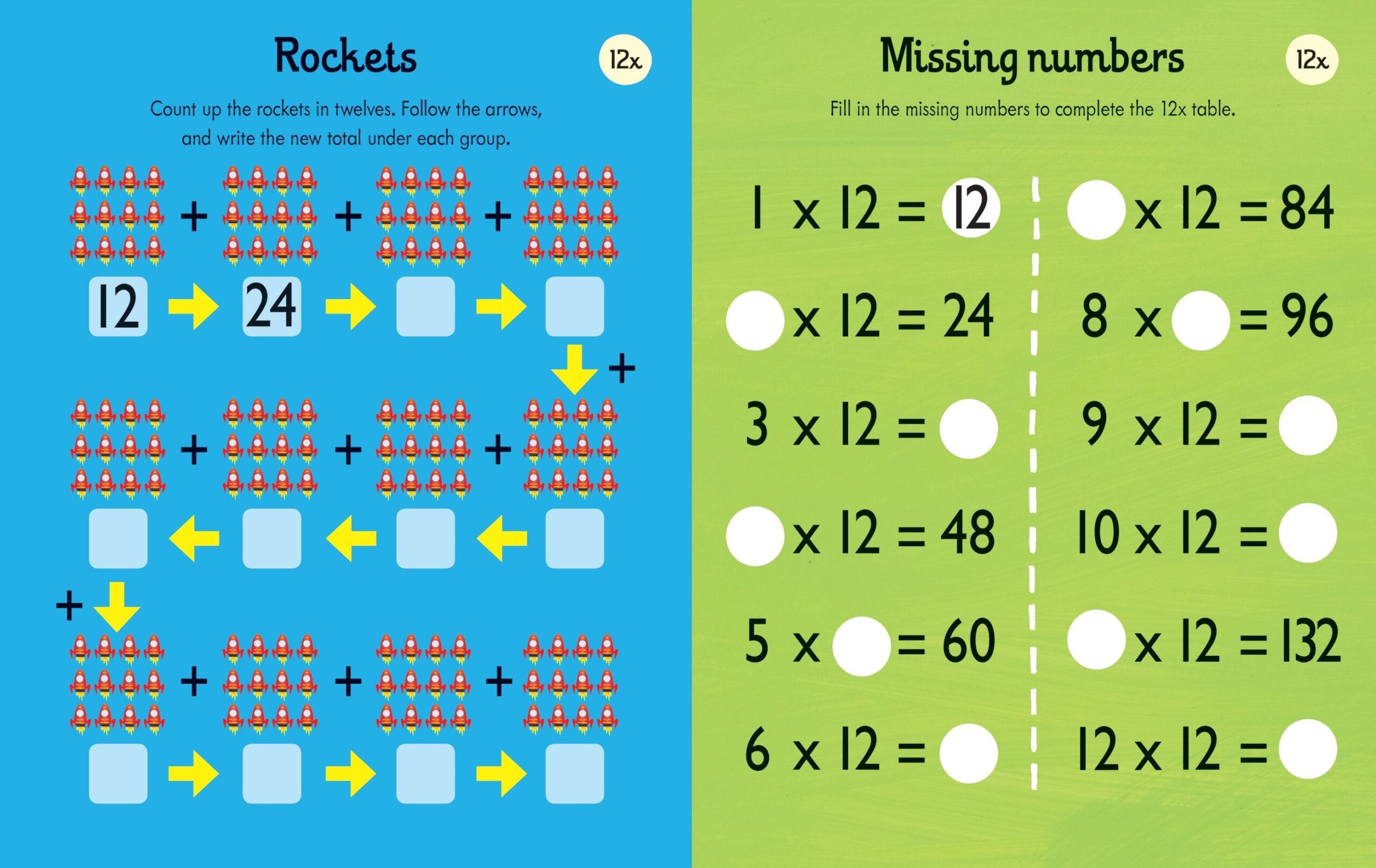 Carte pentru copii, Usborne, Times Tables Practice, 6+ ani