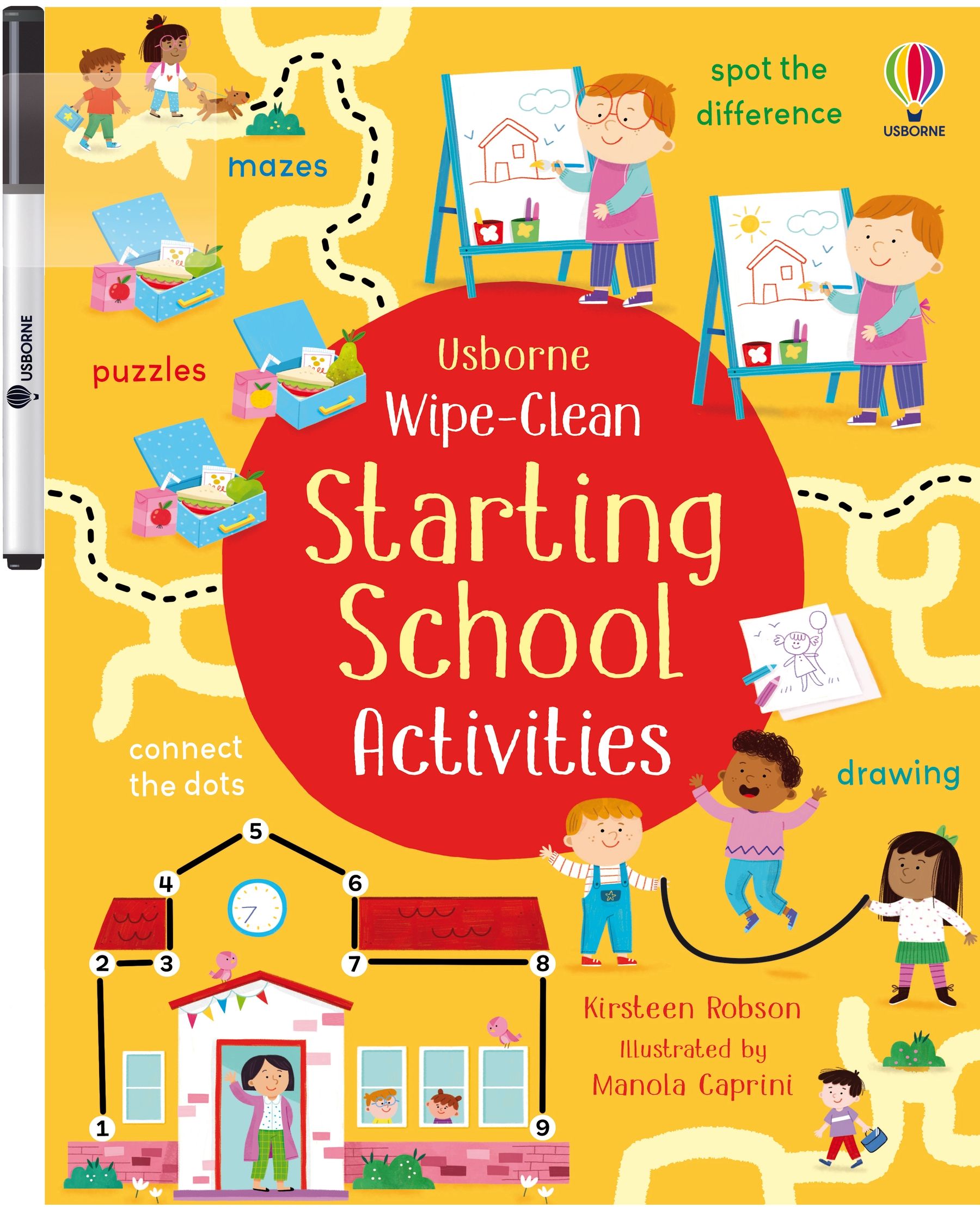 Carte pentru copii, Usborne, Wipe-Clean Starting School Activities, 3+ ani