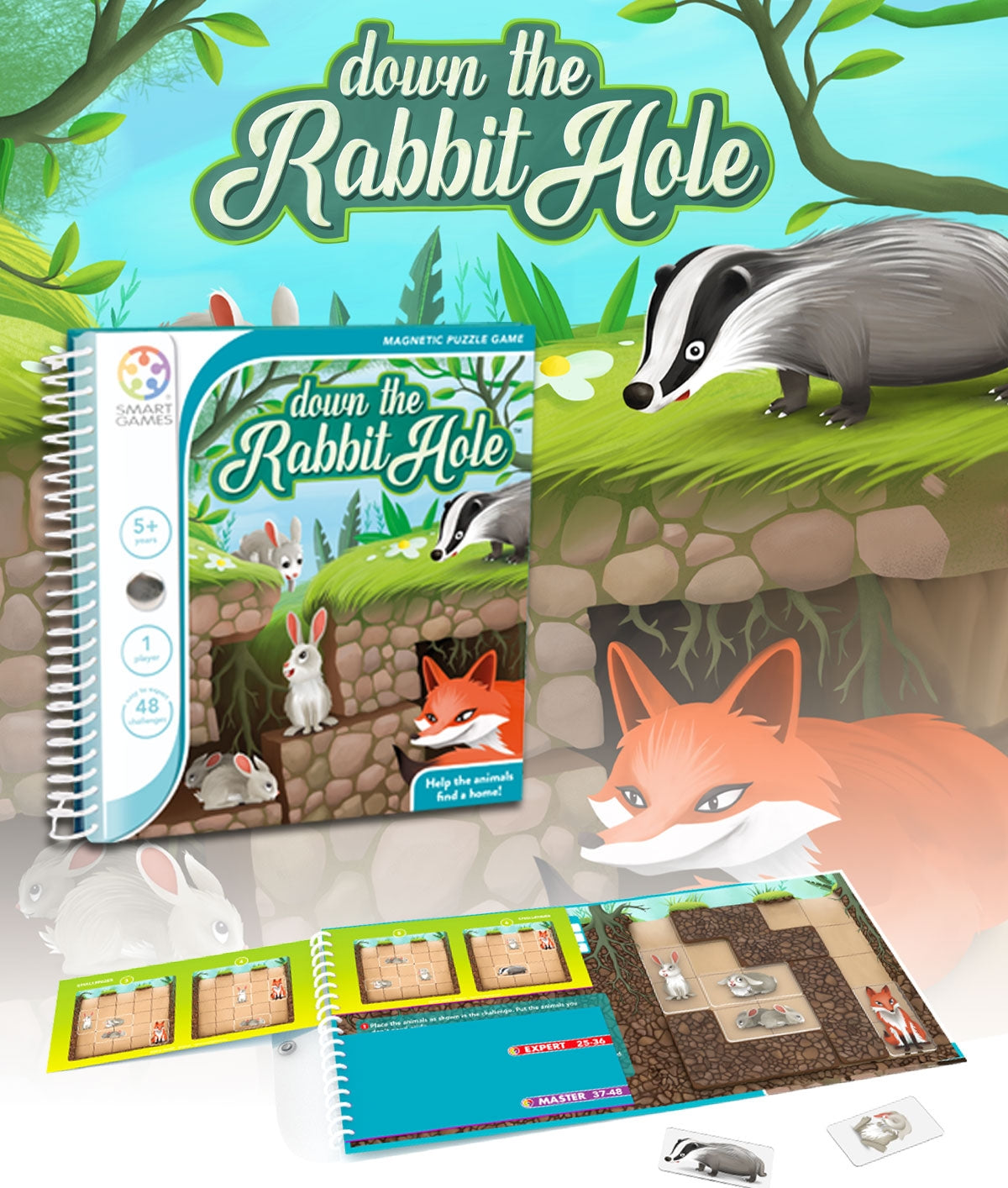 Down the rabbit hole, joc magnetic, SMART GAMES, + 5 ani