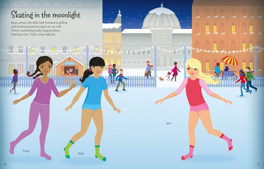 Carte pentru copii, Usborne, Sticker Dolly Dressing Winter Wonderland, 5+ ani