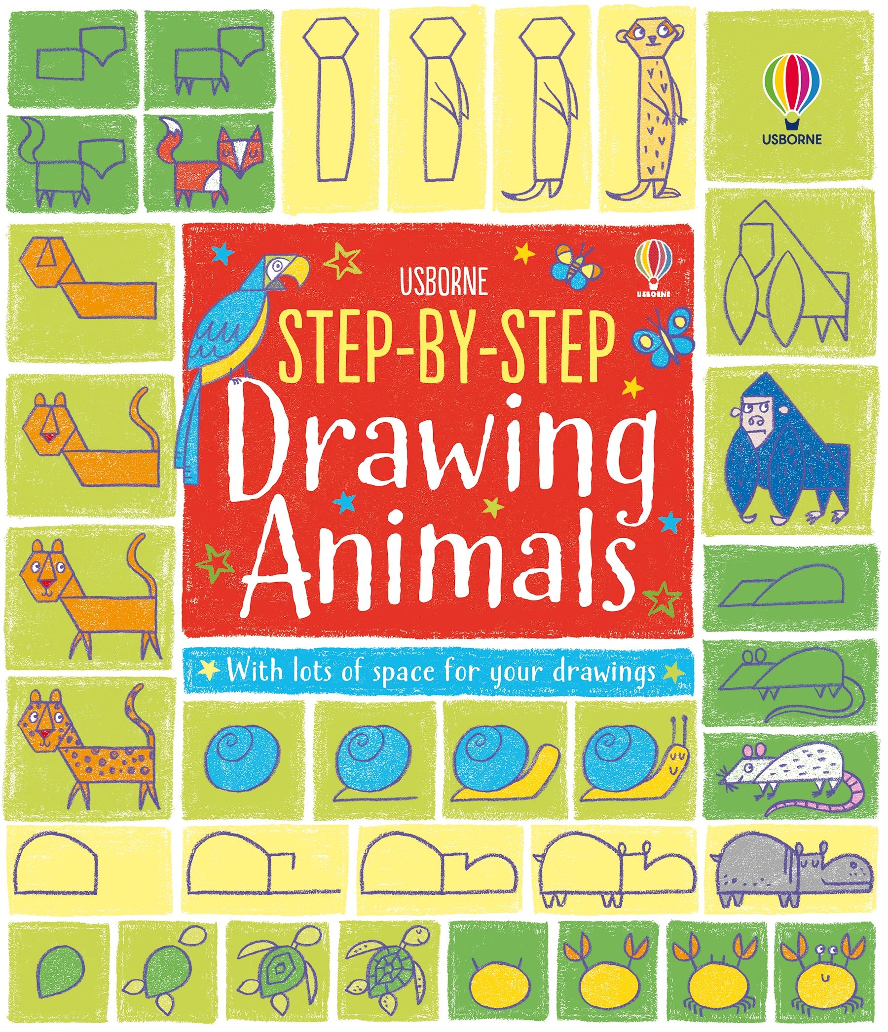 Carte pentru copii, Usborne, Step-by-Step Drawing Animals, 4+ ani