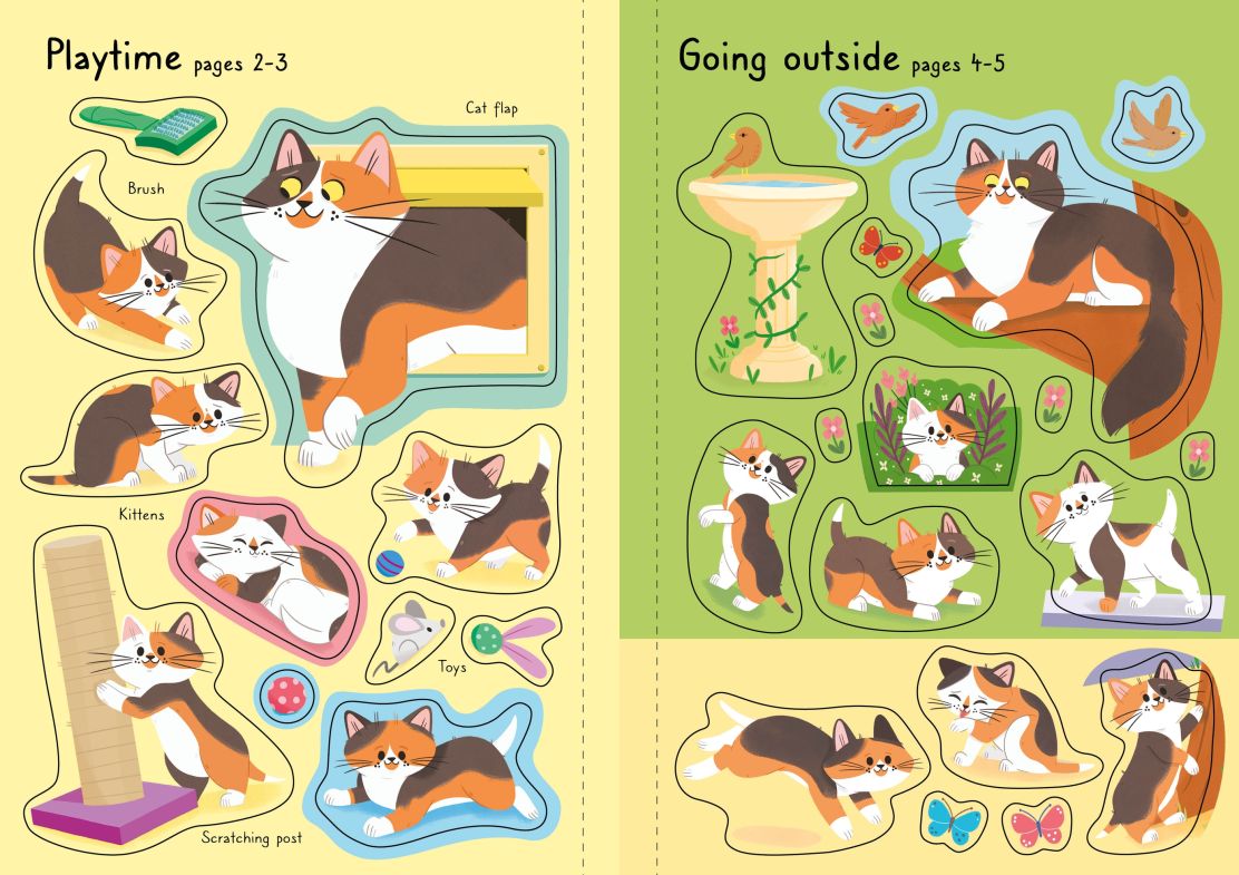 Carte pentru copii, Usborne, Little First Stickers Cats and Kittens, 3+ ani