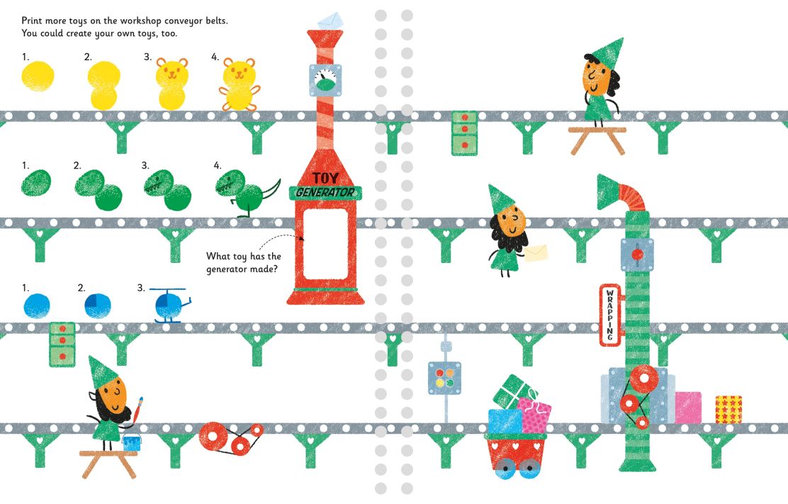 Carte pentru copii, Usborne, Fingerprint Activities Santa's Workshop, 6+ ani