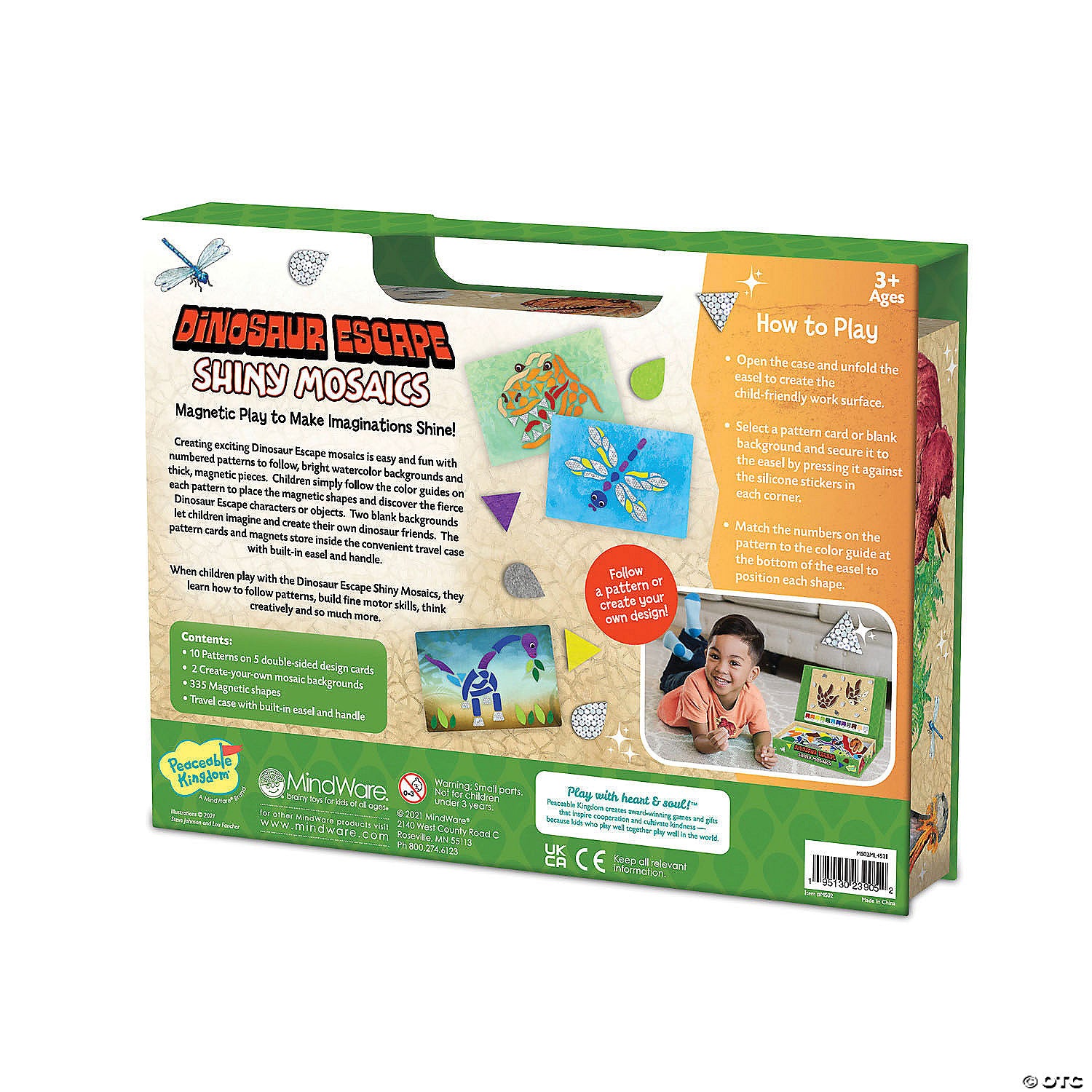 Mozaic magnetic - Salvarea dinozaurilor, Dinosaur Escape Shiny Mosaics, Peaceable Kingdom