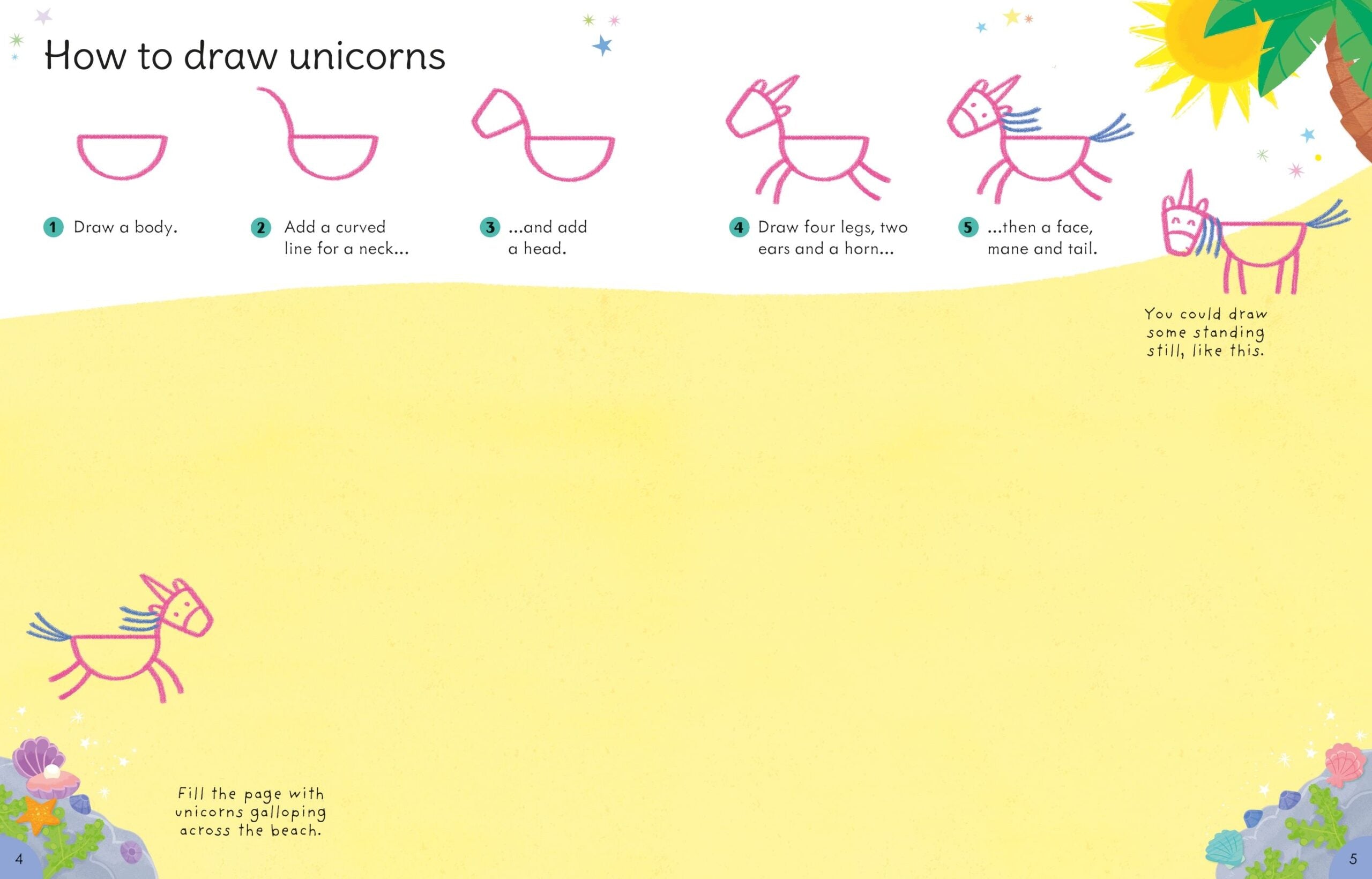 Unicorn things to make and Do, Usborne, + 3 ani