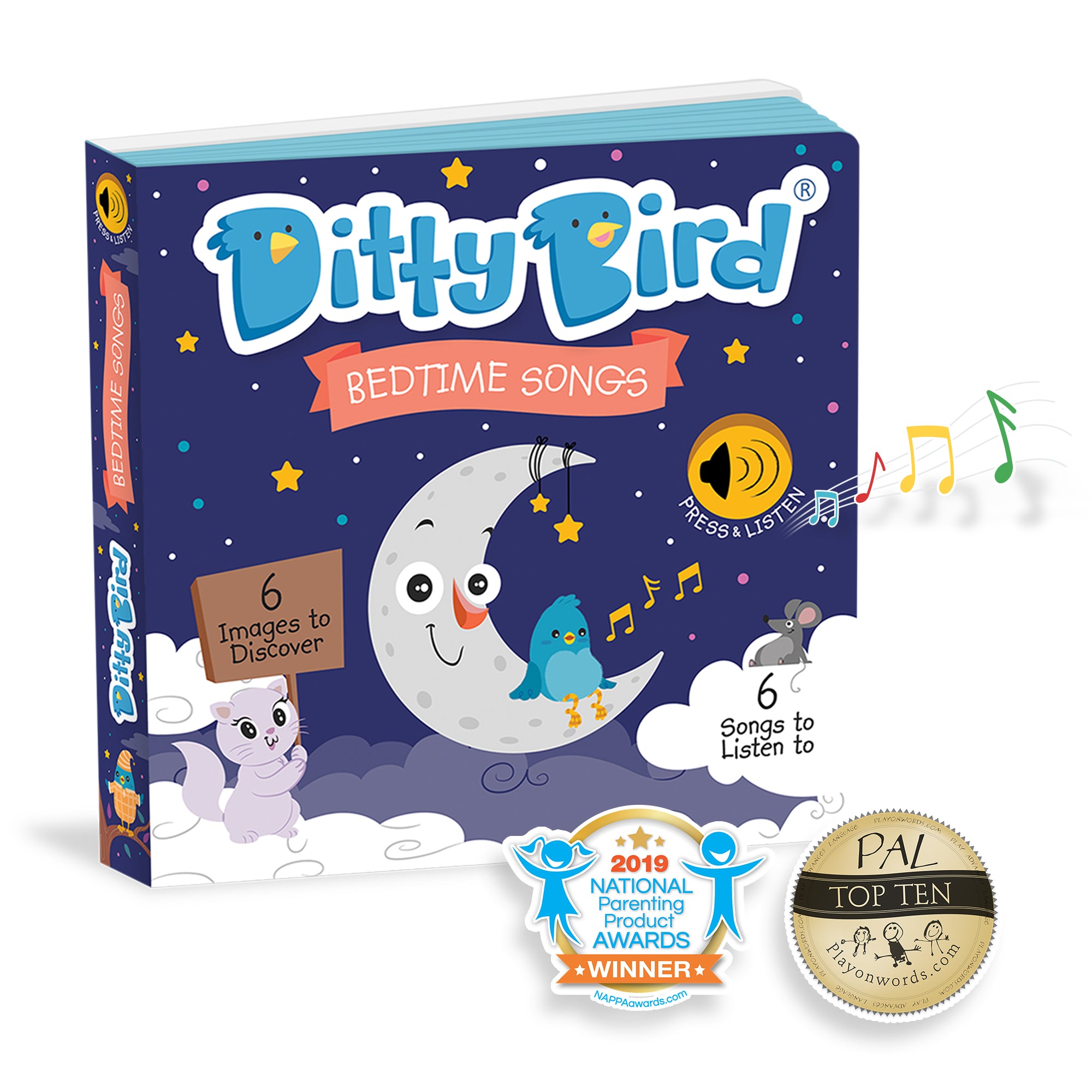 Carte pentru copii, Ditty Bird, Bedtime Songs, 6+ luni