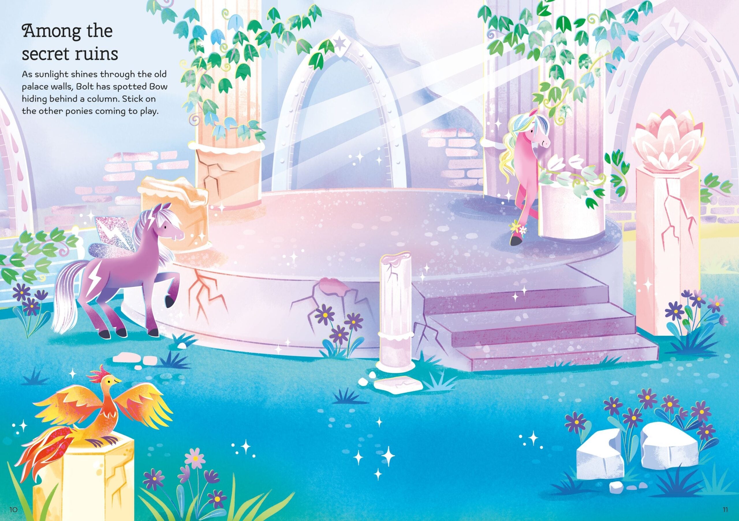 Carte cu stickere - Sparkly Fairy Ponies, Usborne, + 3 ani
