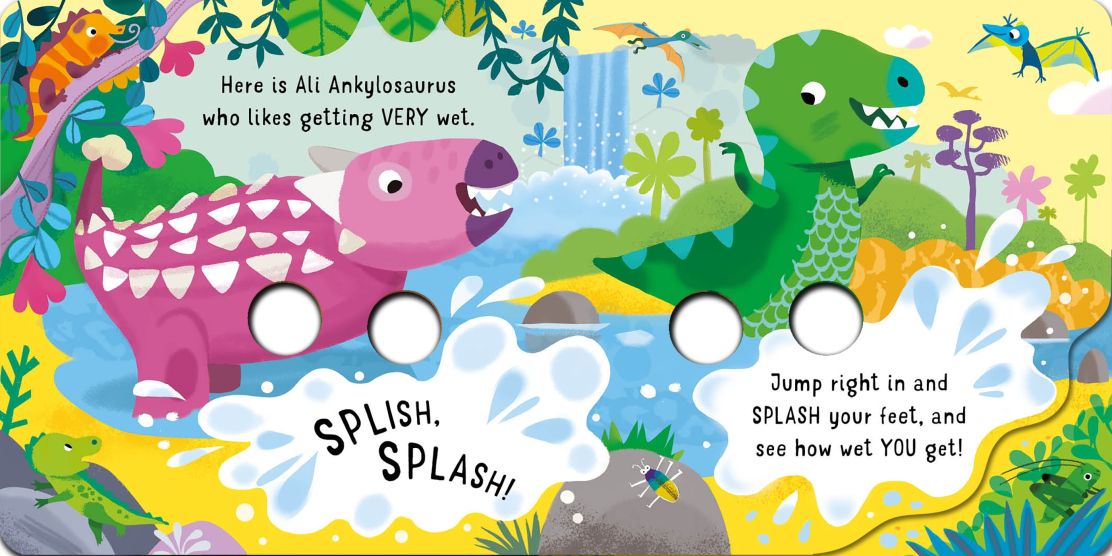 Carte pentru copii, Usborne, Fingerwiggly Dinosaurs, 1+ ani