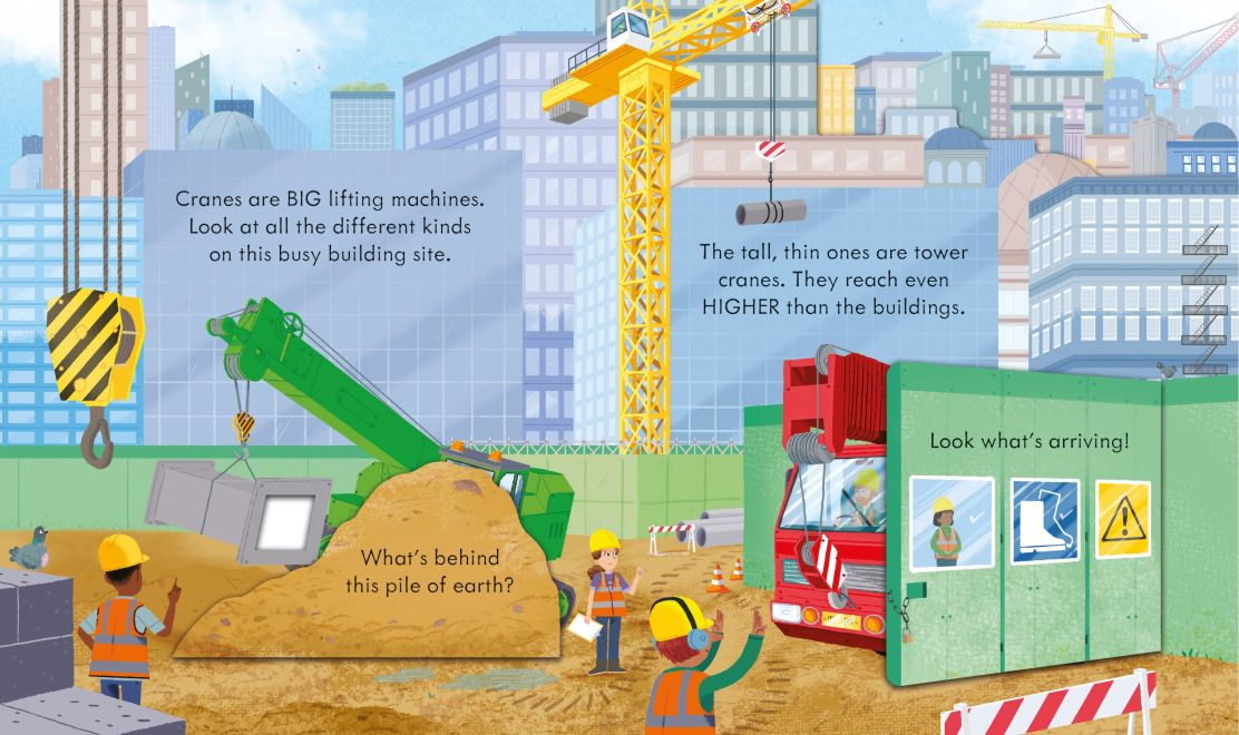 Carte pentru copii, Usborne, Peep Inside How a Crane Works, 3+ ani
