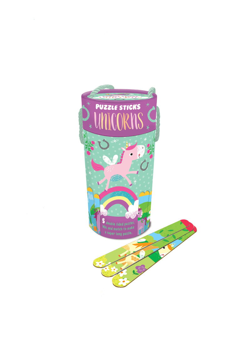 Puzzle cu unicorni - Puzzle sticks in tube - Unicorns, + 4 ani