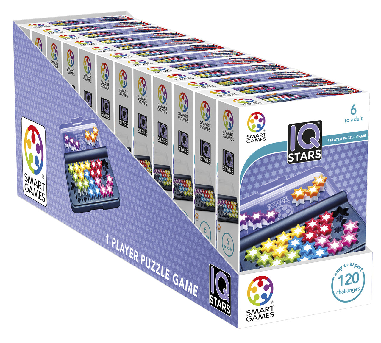 Smart Games - IQ Stars, joc de logica cu 120 de provocari, 6+ ani